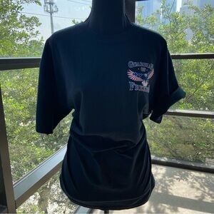 GILDAN Unisex Guardian Of Freedom T-Shirt Blue Sz L Patriotic American Freedom